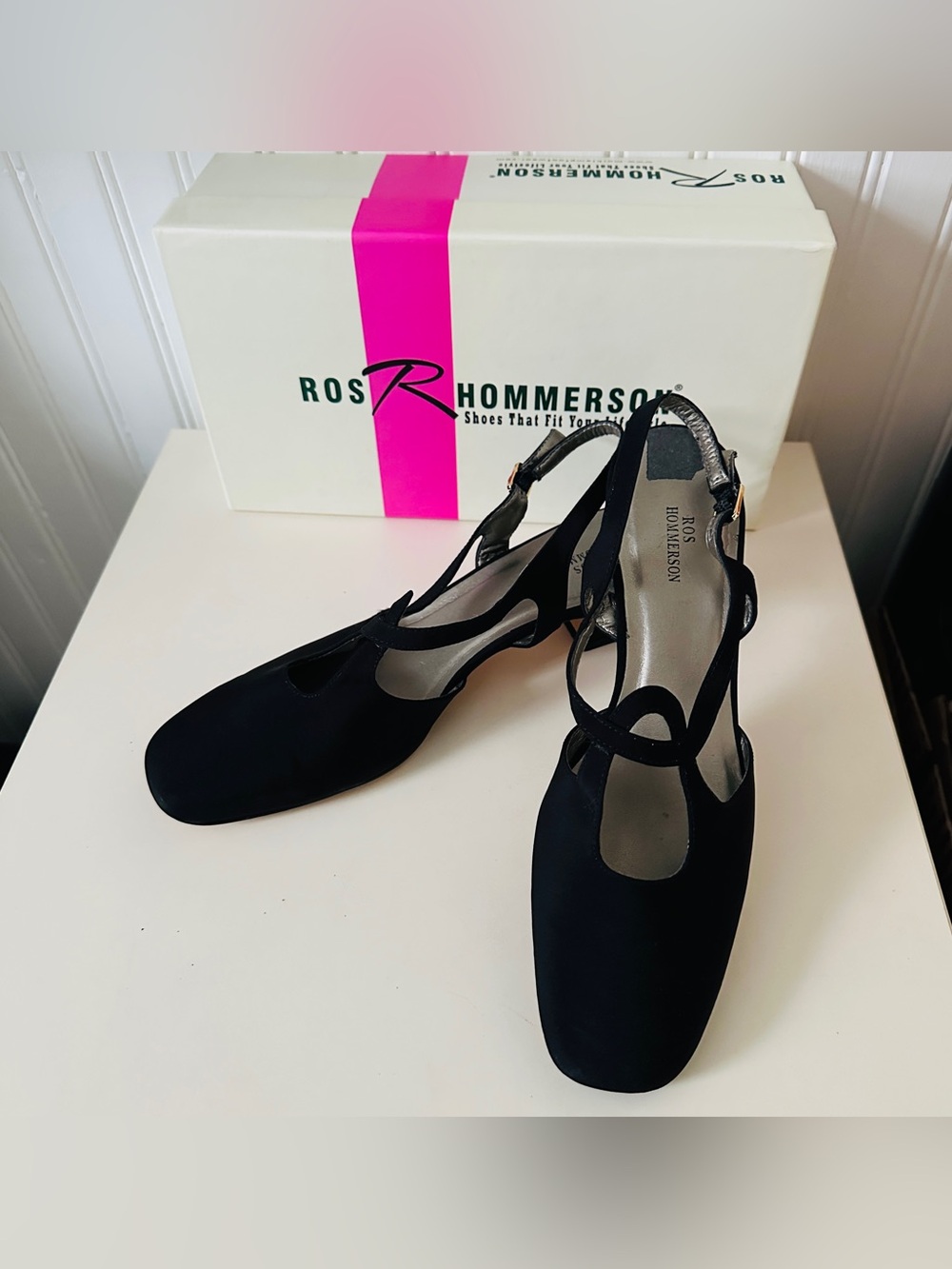 🔥Ros Hommerson Black Slingback Heels🖤